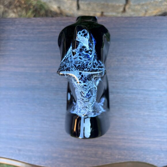 BMP Vintage Horse Bookend by Blue Mountain Pottery Black Ceramic Drip Glaze - Picture 6 of 14